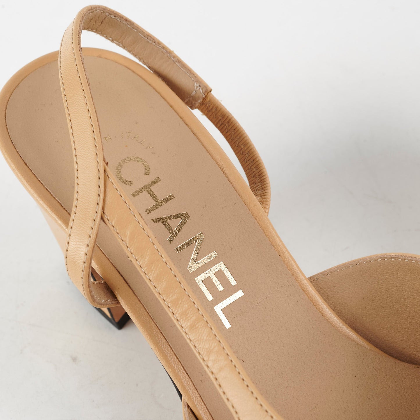 Chanel Beige Slingback Heels Size 36