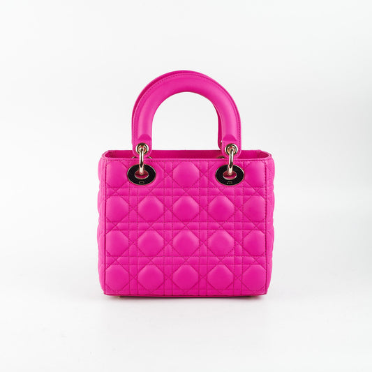 Christian Dior Small Lady Dior Neon Pink