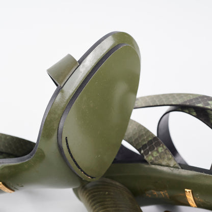 Gucci Snakeskin Strap Heels Green Size 41