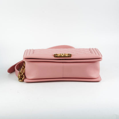Chanel Old Medium Boy Pink Lambskin