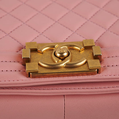 Chanel Old Medium Boy Pink Lambskin