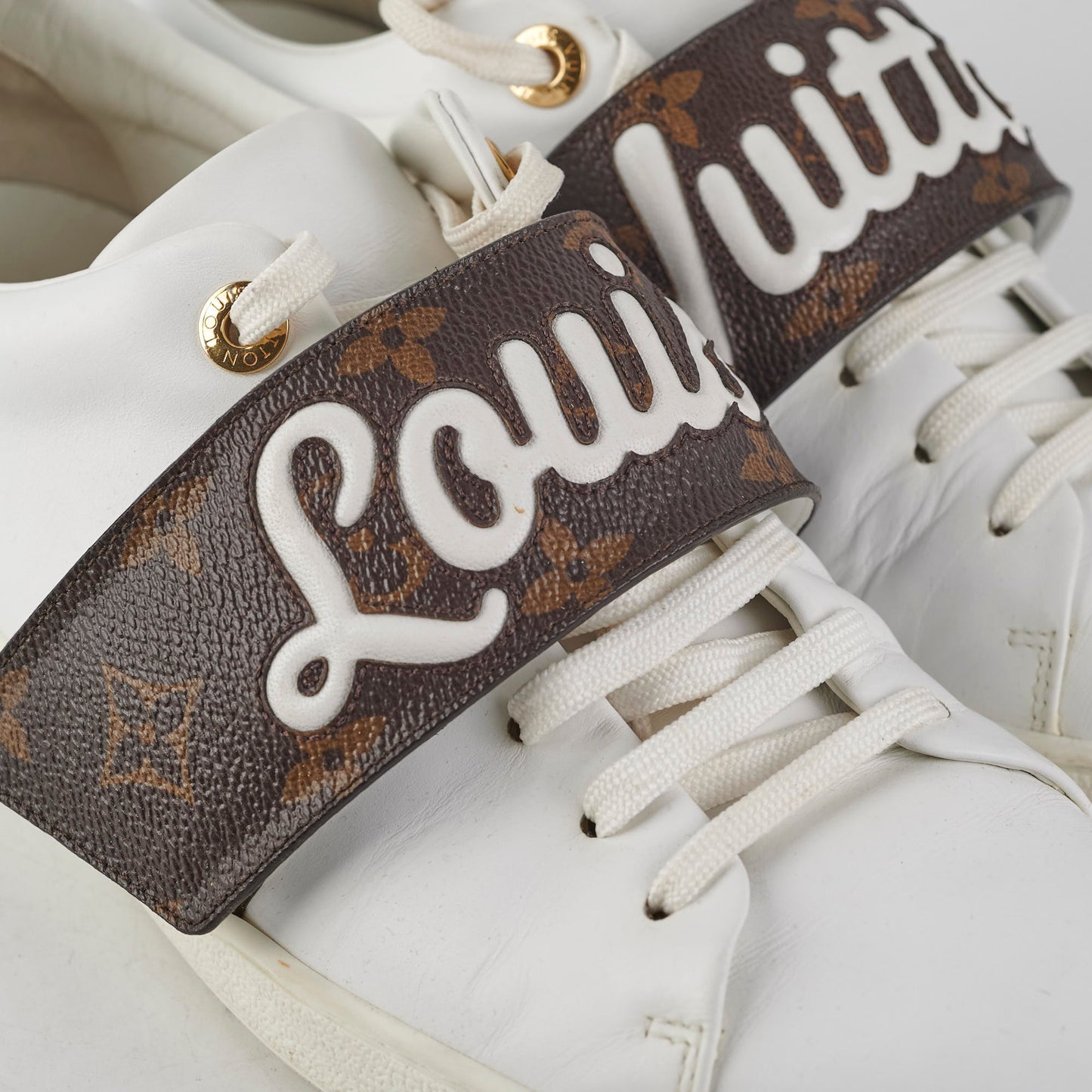 Louis Vuitton Canvas/Leather Sneakers Size 40