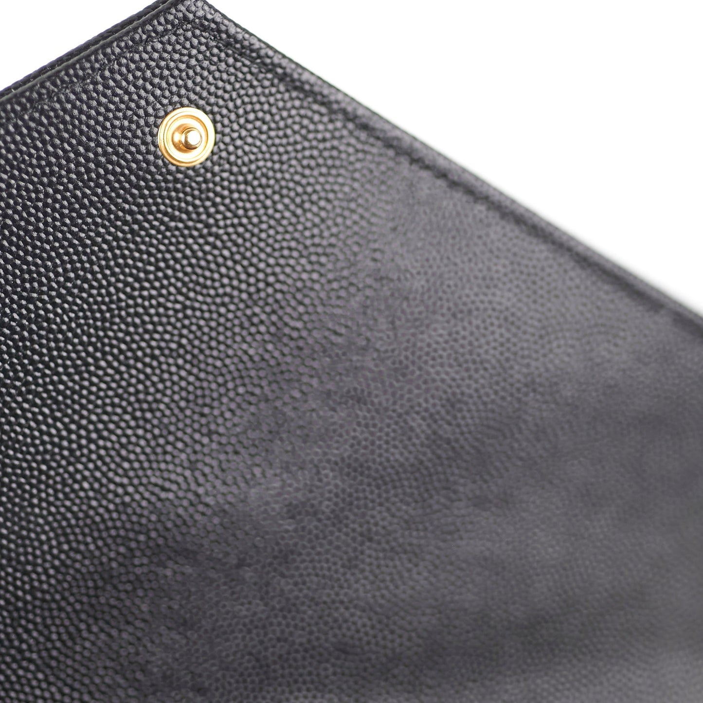 Saint Laurent Grained Leather Black Clutch Wristlet