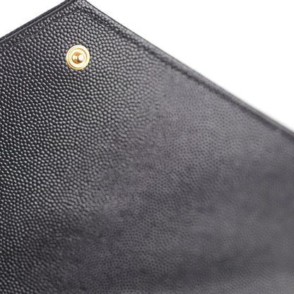 Saint Laurent Grained Leather Black Clutch Wristlet