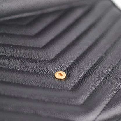 Saint Laurent Grained Leather Black Clutch Wristlet