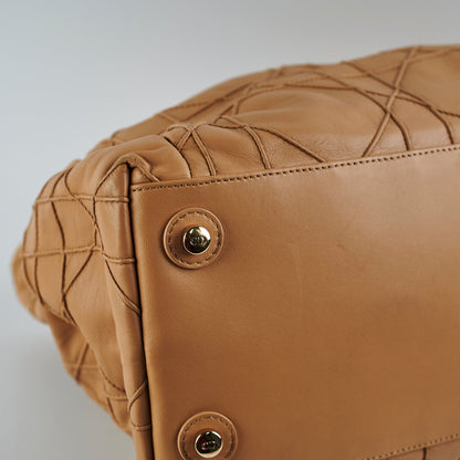 Dior Cannage Le Trente Leather Shoulder Bag Beige