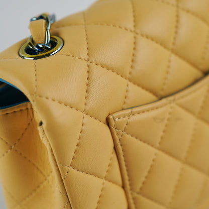 Chanel 21P Mini Rectangular Lambskin Flap Yellow/Blue