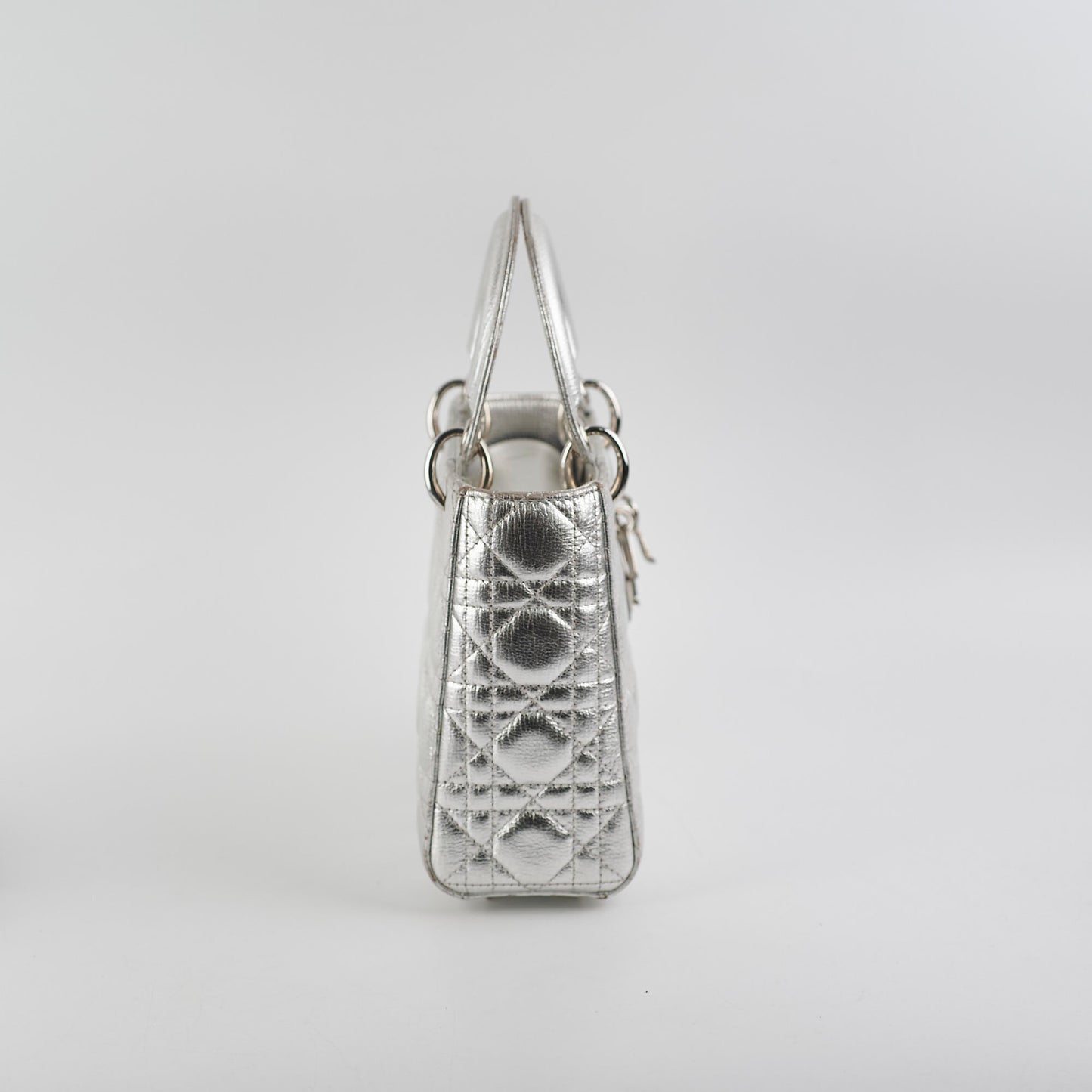 Christian Dior Lady Dior Small Metallic Silver