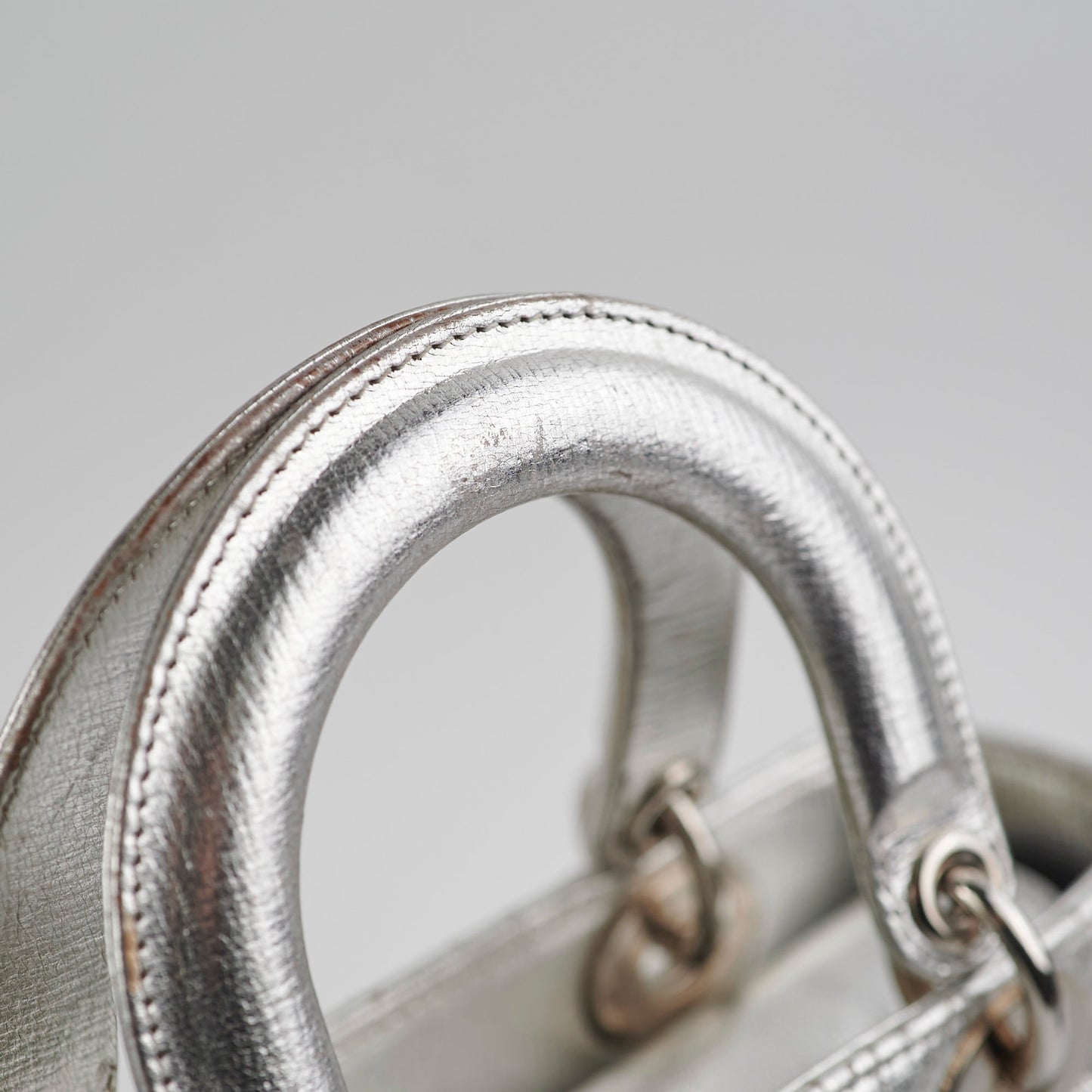 Christian Dior Lady Dior Small Metallic Silver