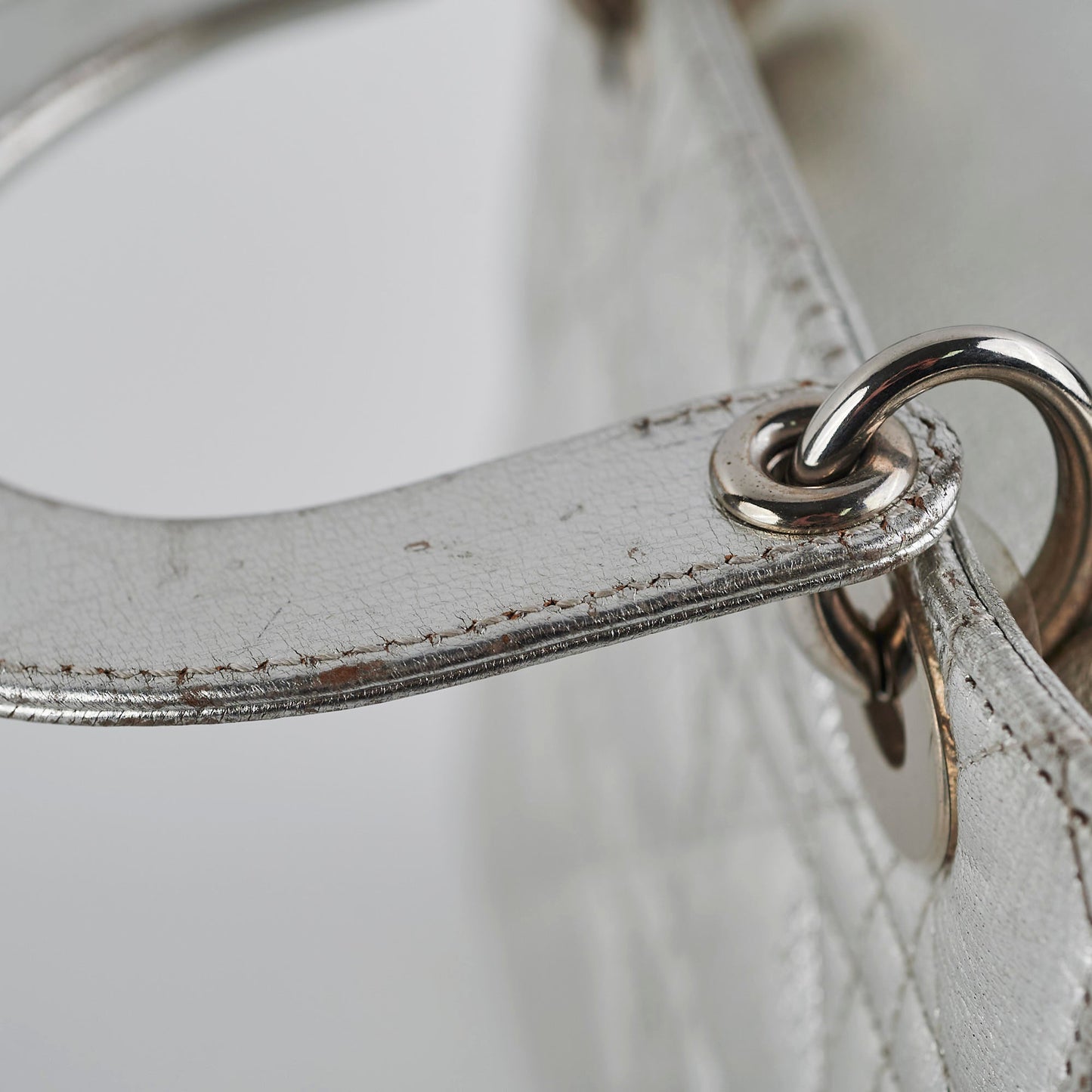 Christian Dior Lady Dior Small Metallic Silver