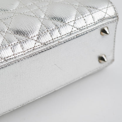 Christian Dior Lady Dior Small Metallic Silver