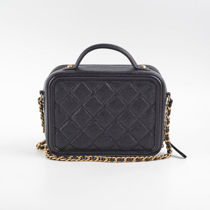 Chanel Small Filigree Vanity Black Caviar
