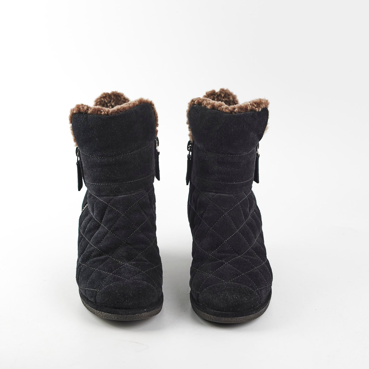 Chanel Suede Black Boots Size 35.5