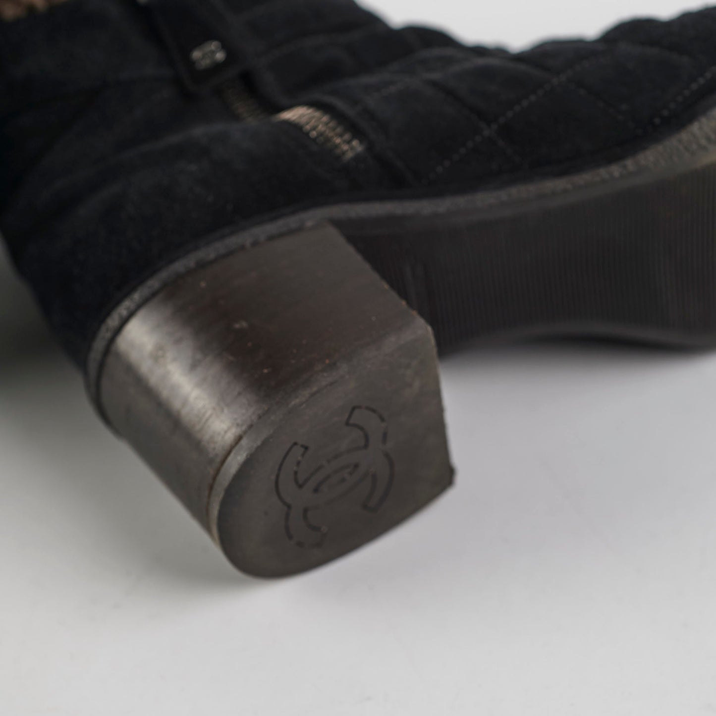 Chanel Suede Black Boots Size 35.5