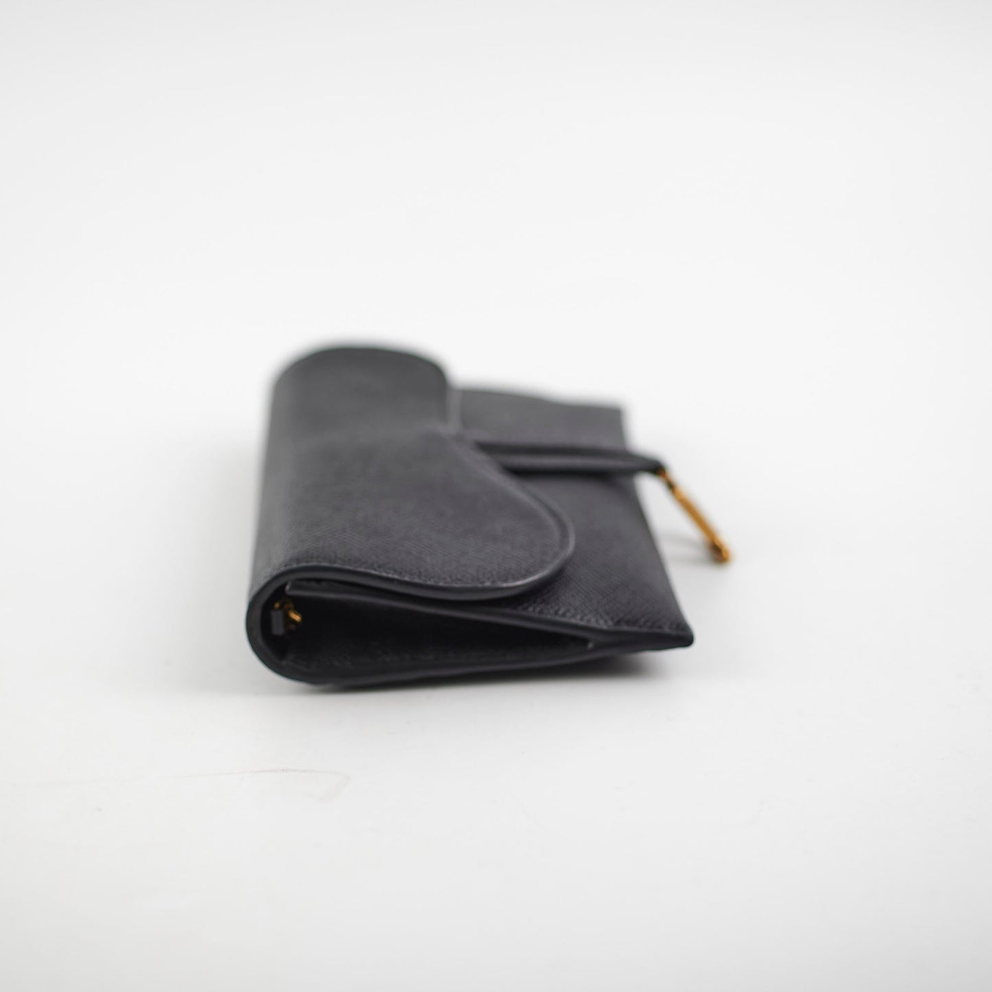 Christian Dior Saddle Wallet with Chain Black