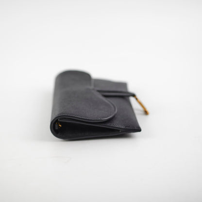 Christian Dior Saddle Wallet with Chain Black