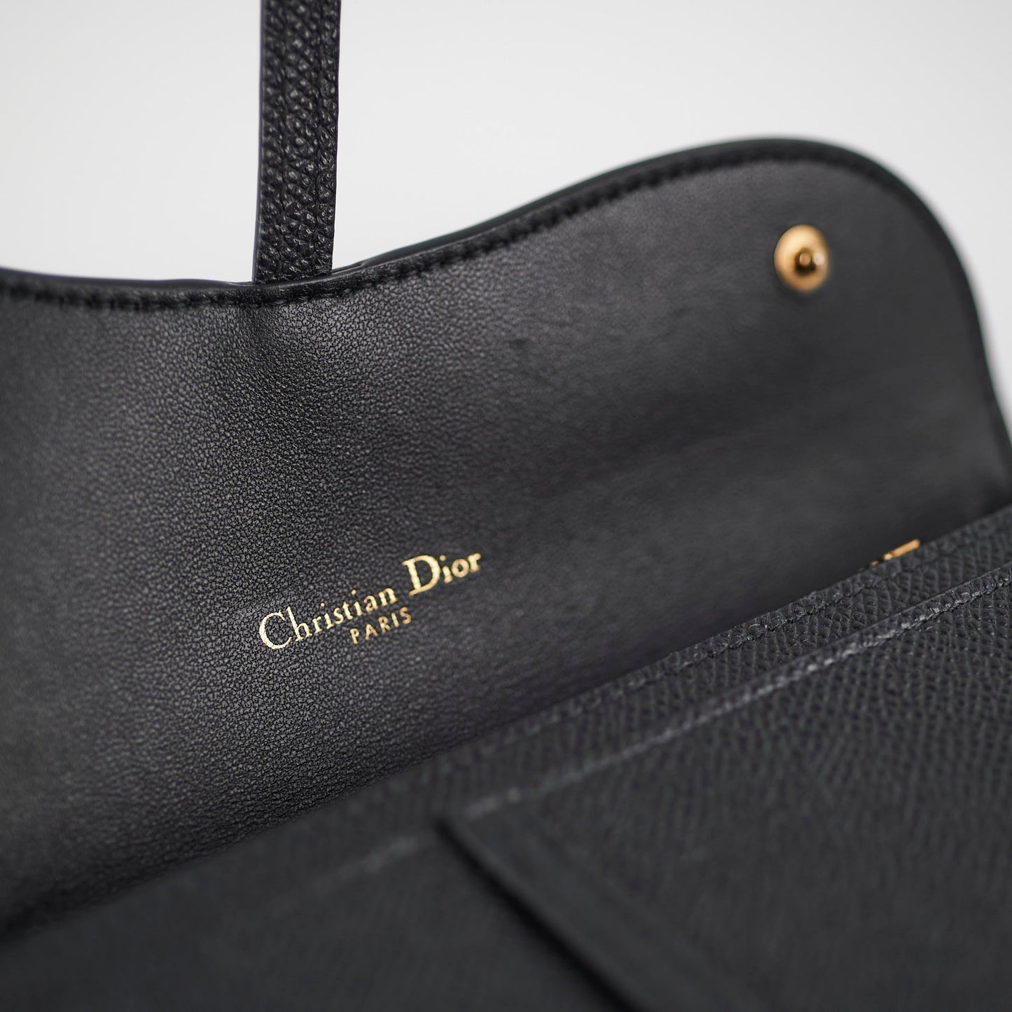 Christian Dior Saddle Wallet with Chain Black
