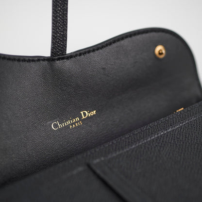 Christian Dior Saddle Wallet with Chain Black