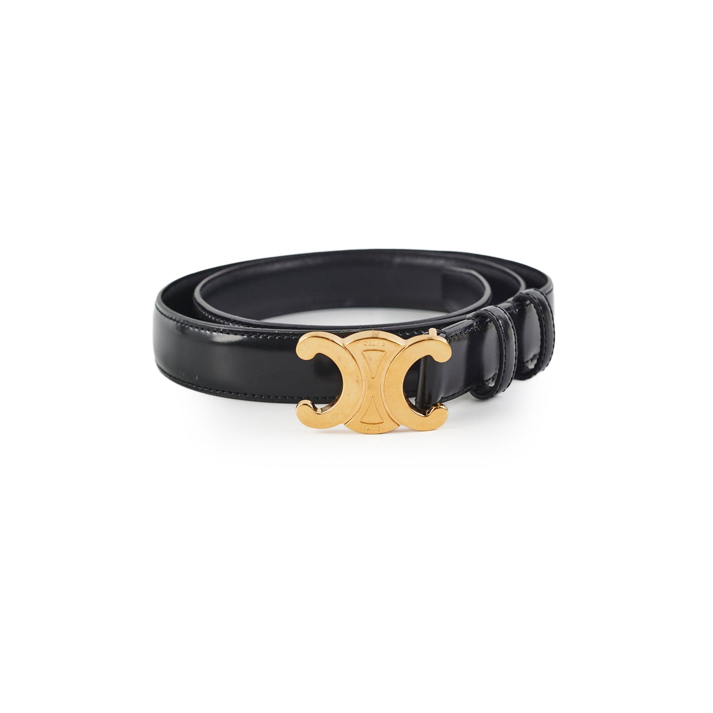 Celine Triomphe Medium Belt Black Size 85cm