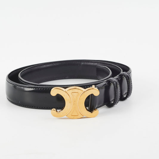 Celine Triomphe Medium Belt Black Size 85cm