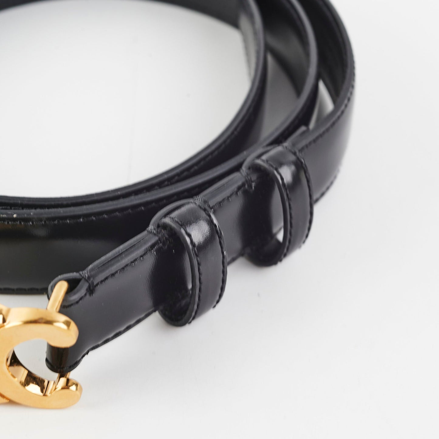 Celine Triomphe Medium Belt Black Size 85cm