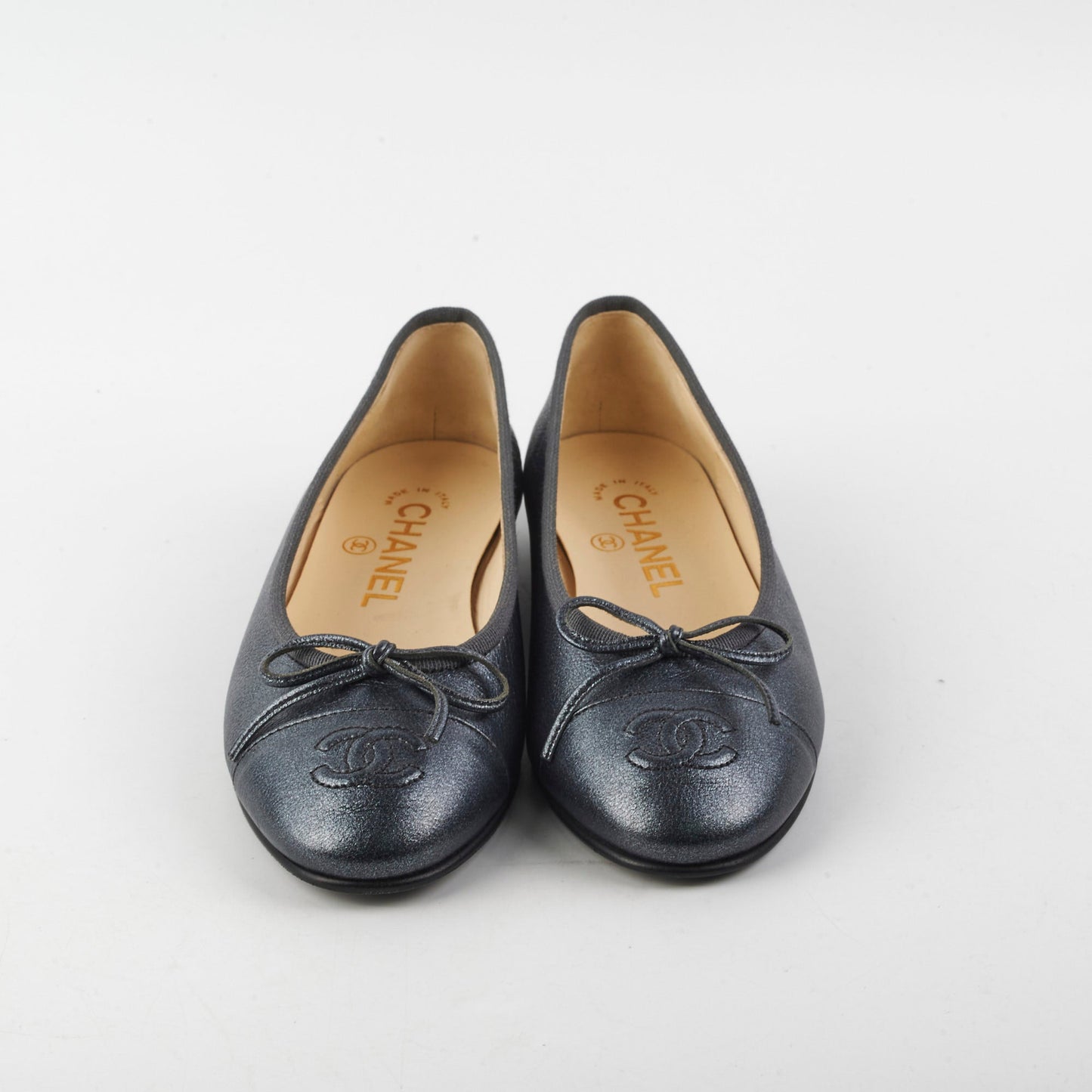 Chanel Ballet Flap Metallic Blue Size 34.5