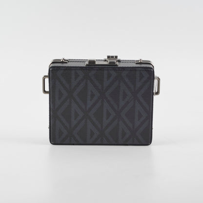 Christian Dior Mini Lock Canvas Crossbody Bag Black/Blue