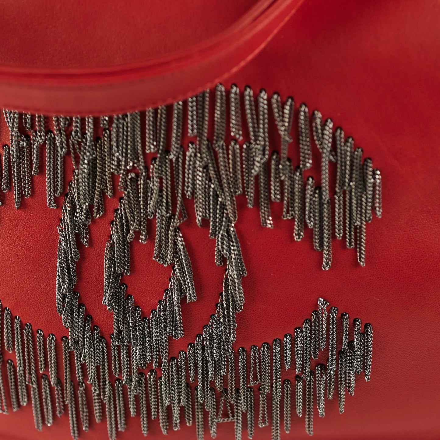 Chanel Cabaret Chain Fringe Lambskin Bag Red