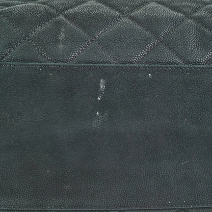 Chanel Caviar Turnlock Top Handle Tote Bag Black