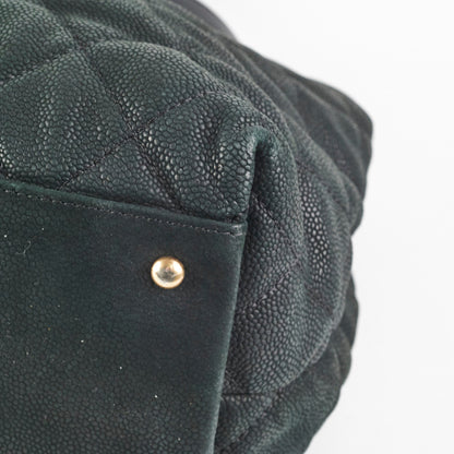 Chanel Caviar Turnlock Top Handle Tote Bag Black