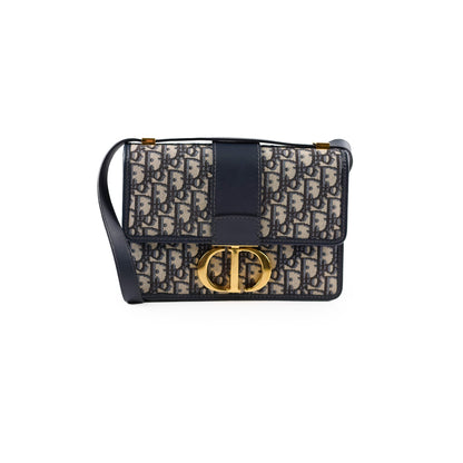Christian Dior Montaigne 30 Navy Oblique