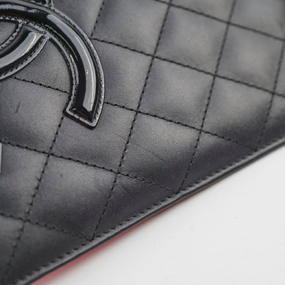 Chanel Cambon Long Flap Wallet Calfskin Black/Pink
