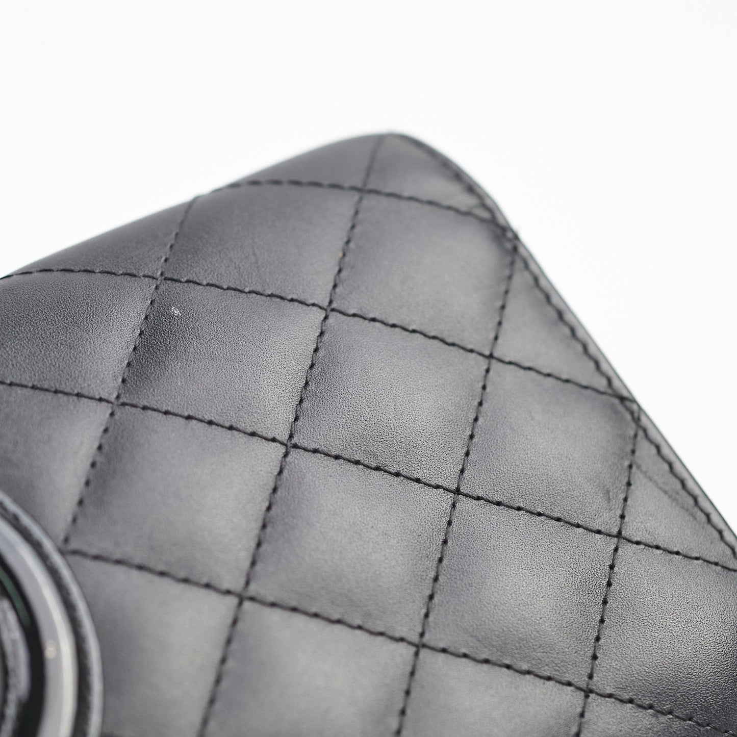 Chanel Cambon Long Flap Wallet Calfskin Black/Pink