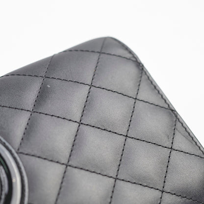 Chanel Cambon Long Flap Wallet Calfskin Black/Pink