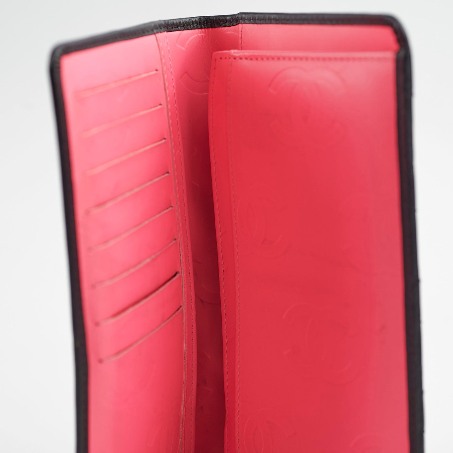 Chanel Cambon Long Flap Wallet Calfskin Black/Pink