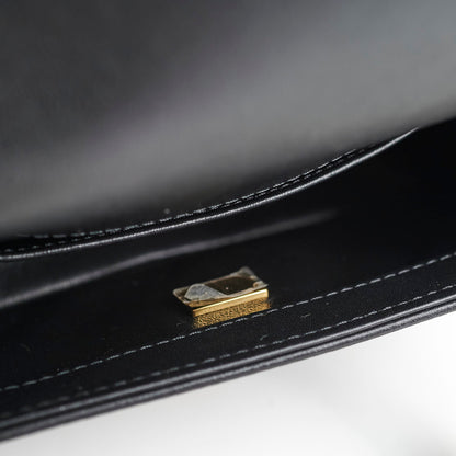 Chanel Boy Top Handle Small Black Lambskin Microchip