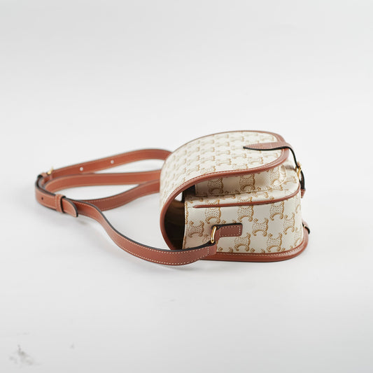 Celine Triomphe Folco Crossbody Bag Beige