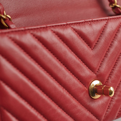 Chanel Mini Rectangular Chevron Lambskin Red 21 Series