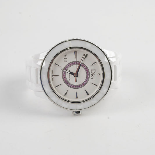 Christian Dior White VIII Pink Sapphire Set Dial 38mm
