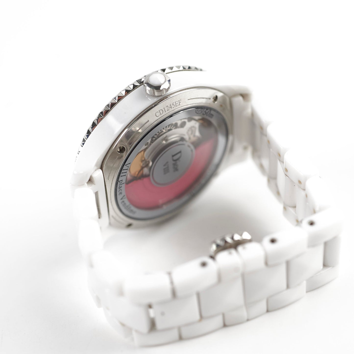 Christian Dior White VIII Pink Sapphire Set Dial 38mm