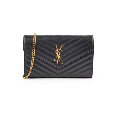 Saint Laurent Cassandre Wallet on Chain WOC Black