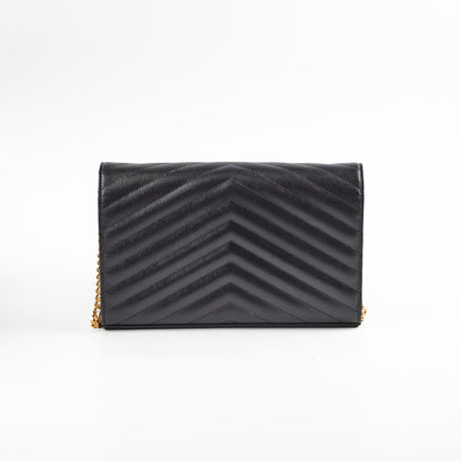 Saint Laurent Cassandre Wallet on Chain WOC Black