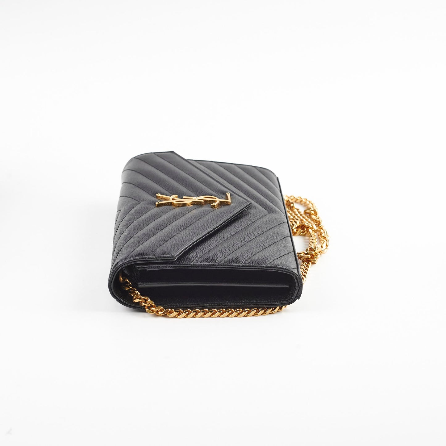 Saint Laurent Cassandre Wallet on Chain WOC Black