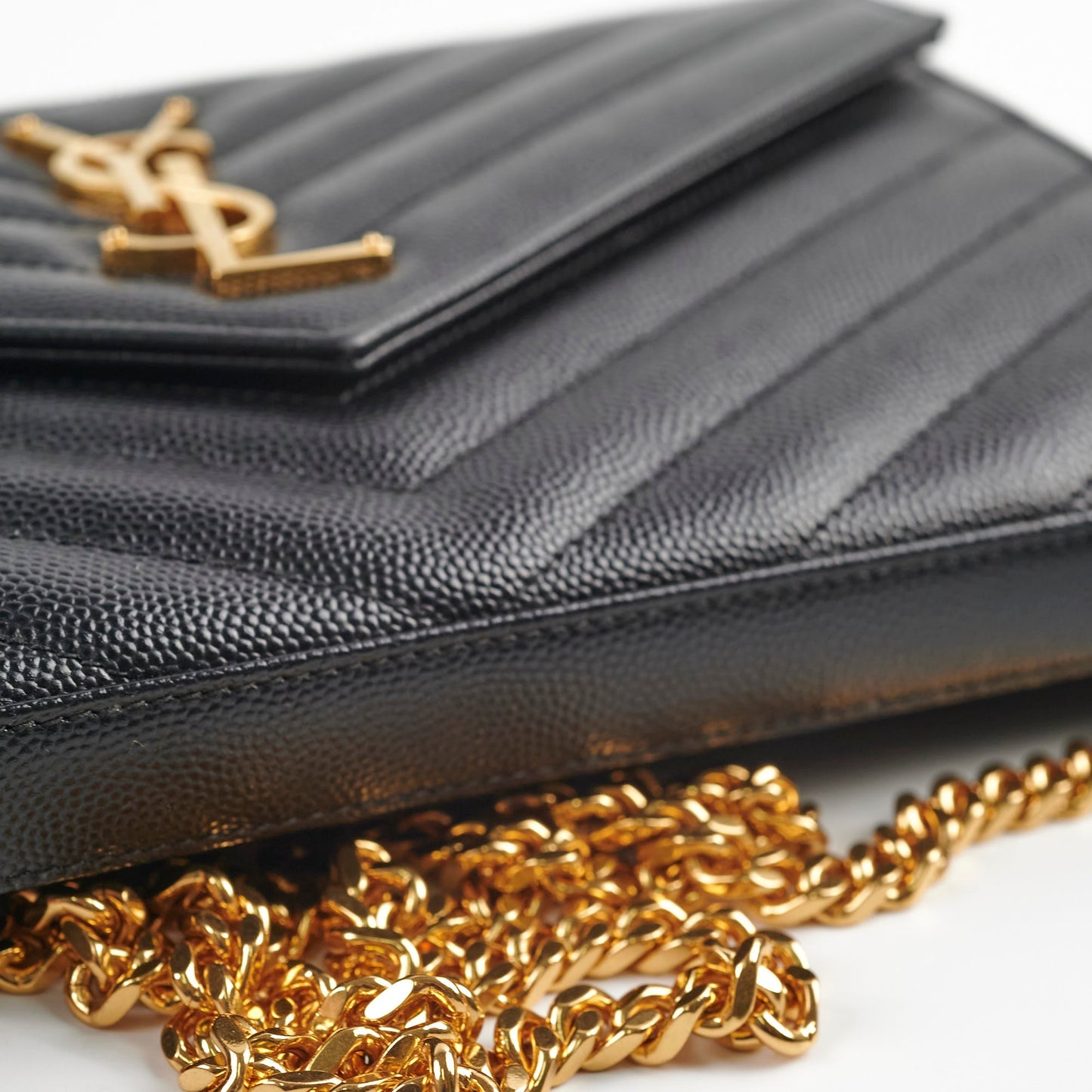 Saint Laurent Cassandre Wallet on Chain WOC Black