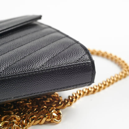 Saint Laurent Cassandre Wallet on Chain WOC Black