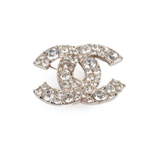Chanel Crystal CC Brooch Large