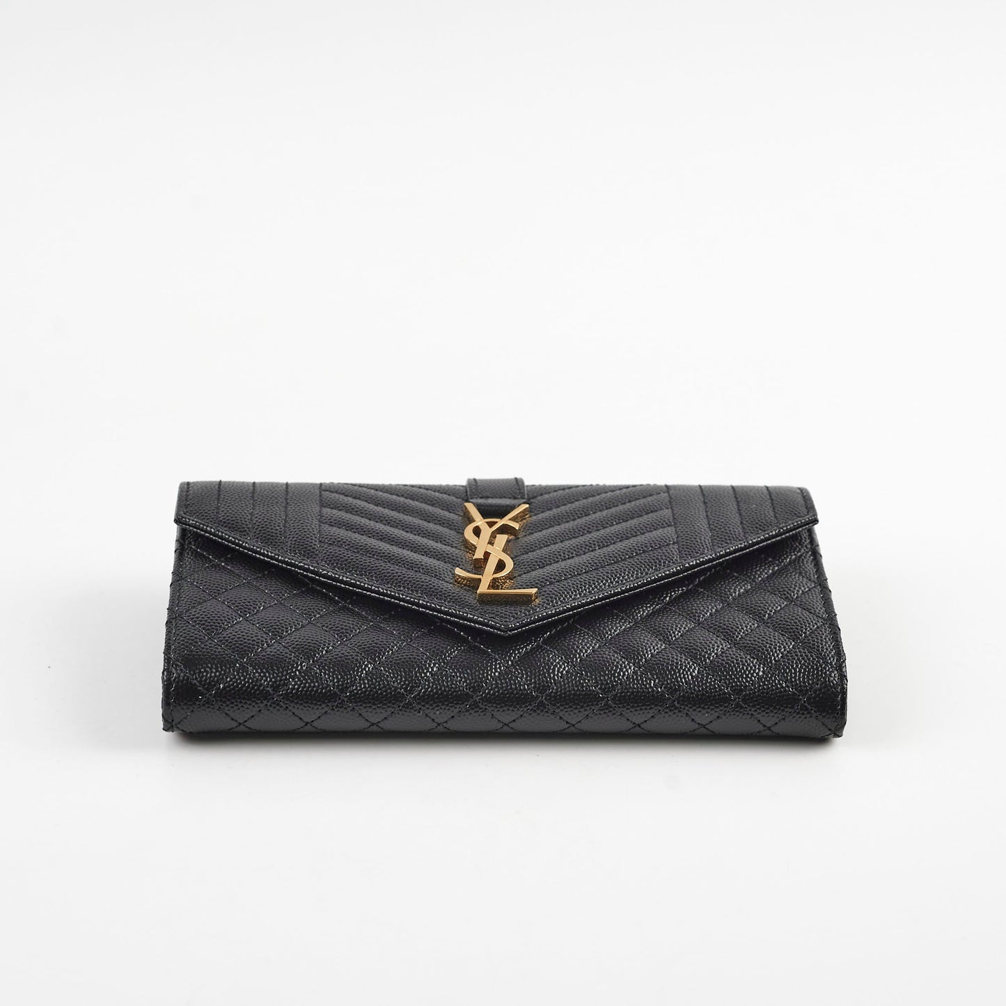 Saint Laurent Envelope Large Flap Wallet Black