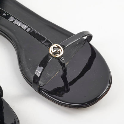 Gucci Patent Black Flats 38
