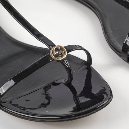Gucci Patent Black Flats 38