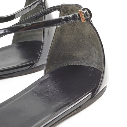 Gucci Patent Black Flats 38
